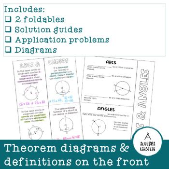 Arcs And Chords Foldable By Algebra Einstein Tpt