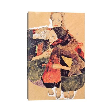 Icanvas Group Of Three Girls By Egon Schiele Canvas Print Bed Bath