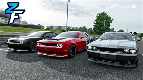 Dodge Challenger Demon Vs Challenger Hellcat Tuned Vs Challenger Srt8 Tuned Forza 7 Drag