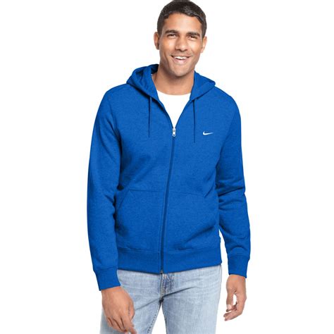 Nike Classic Fleece Full Zip Hoodie In Blue For Men Lyst