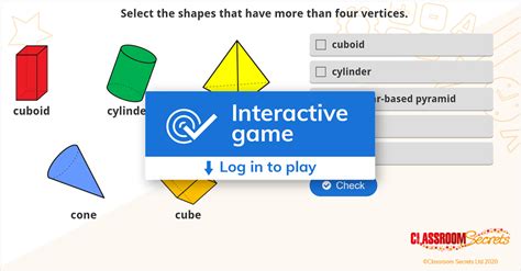 Year 2 Count Vertices On 3d Shapes Iwb Properties Of Shape Activity Classroom Secrets