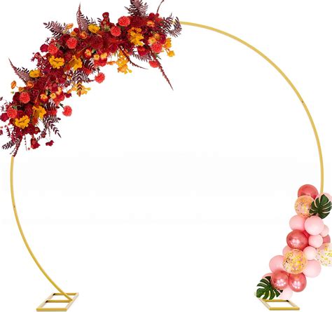 Wokceer Round Backdrop Stand Ft Gold Wedding Arch Metal Circle