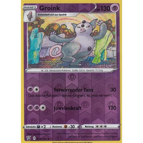 Groink Reverse Holo Kampfstile Pokemon Karte Kaufen