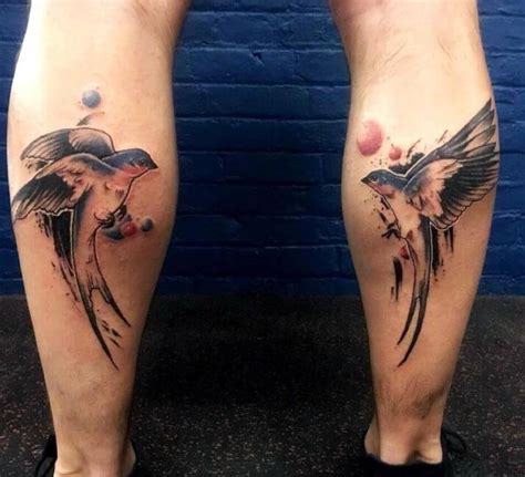 Cool Calf Tattoos For Men Side Inner Sleeves Designs