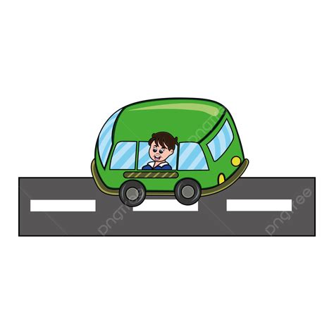 Driving Car On Road Clipart