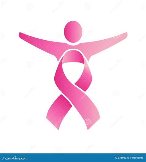 Pink Ribbon People Strong Logo Stock Photography Image 33806082