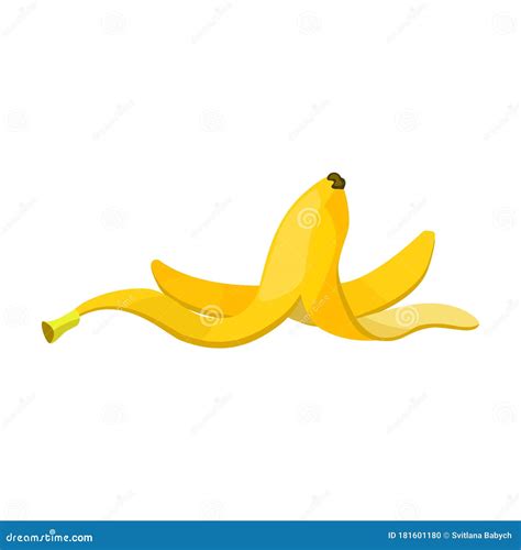 Banana Peel Vector Icon.Cartoon Vector Icon Isolated On White Background Banana Peel. Stock ...