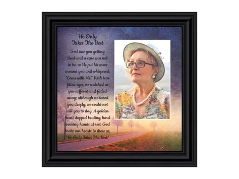 Memorial Picture Frame Sympathy Ts For Loss Of Mother Loss Etsy