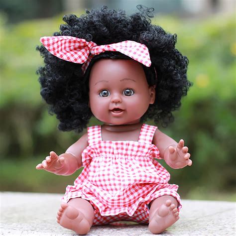 Muñecas de niña negra Muñecas de juego afroamericanas Realistas 35cm M