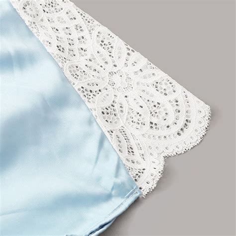 FREE SHIPPING Floral Lace Bardot Lingerie Set With Satin Shorts Pack Sexy Pajama Set Women