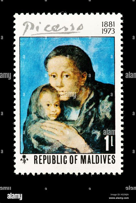 Postage Stamp From The Maldives Depicting The Picasso Painting