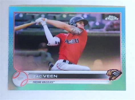 2022 Topps Pro Debut Zac Veen 75 Aqua Rookie Refractor PDC 181 Rockies