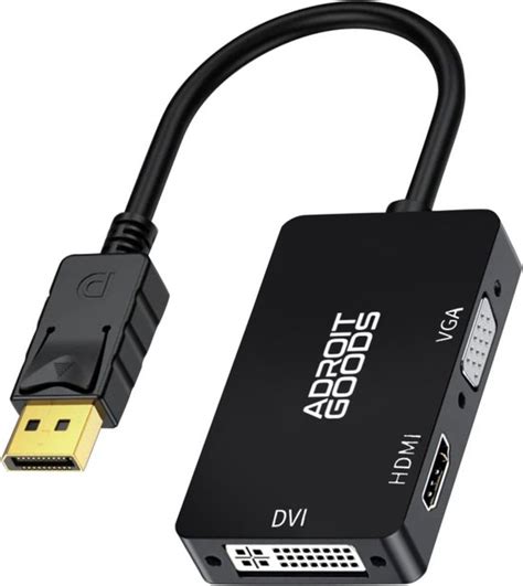 Adroitgoods Displayport Naar Hdmi Vga Dvi Adapter 4k 1080p Bol