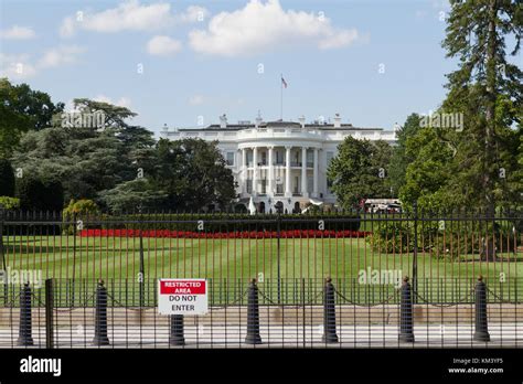 View Across The Various Security Barriers On E Street Nw Protecting