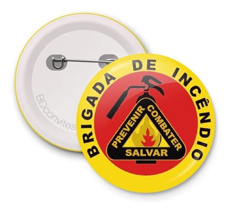 30 Bottons Brigada De Incêndio 4 5cm Boton Button Brigadista