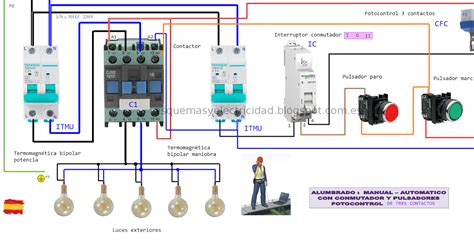 Alumbrado Manual Automatico Con Conmutador Y Pulsadores Fotocontrol