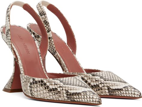 Amina Muaddi Holli Sling High Heeled Sandals In Nude ModeSens