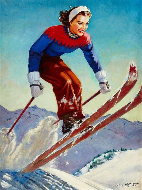 Old Posters Vintage Ski Posters Vintage Skis Retro Poster Poster