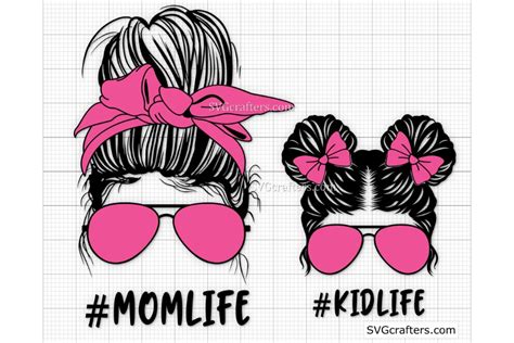 Mom Svg Svg Mom Life Svg Mother Svg Messy Bun Svg Mothers Day Svg