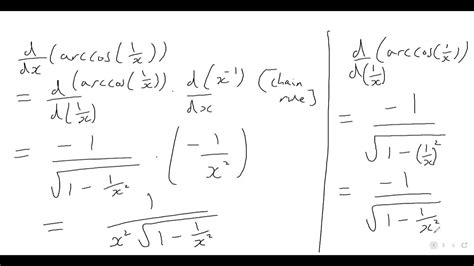 What Is The Derivative Of Arccos1x And Why Is The Result