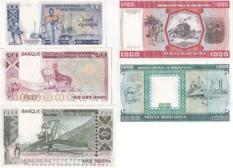 Mauritania SET 5 UNC 100 200 1000 Ouguiya 1975 1989 2024 P 3A 3B 3C