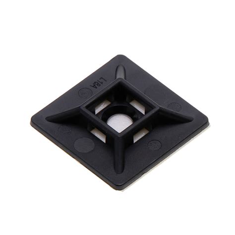 Black 4 Way Adhesive Tie Mount 1x1 100 Pack NSI Industries