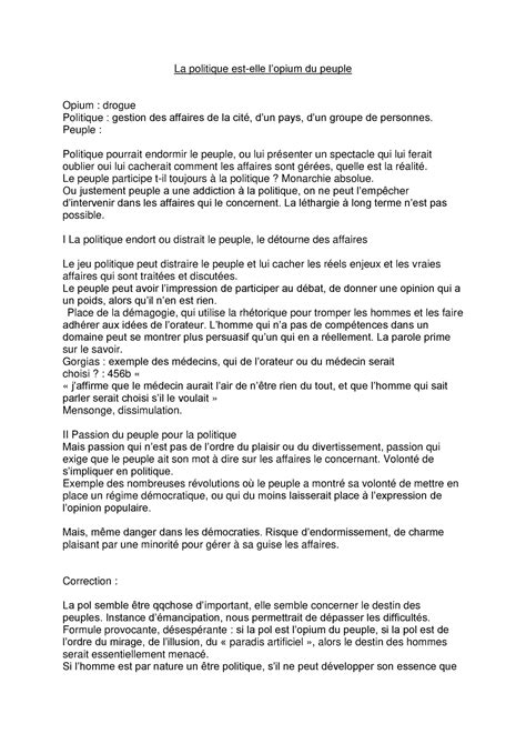 La Politique Est Elle Lopium Du Peuple Peuple Politique Pourrait