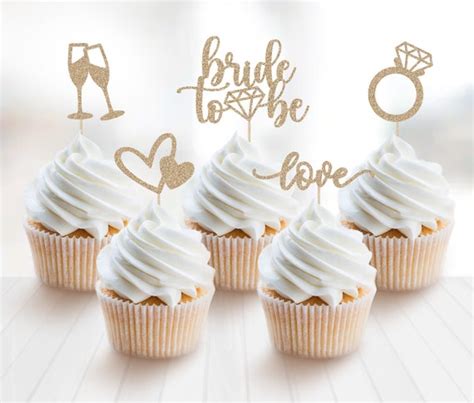 Bride To Be Cupcake Topper Bridal Shower Cupcake Topper Etsy