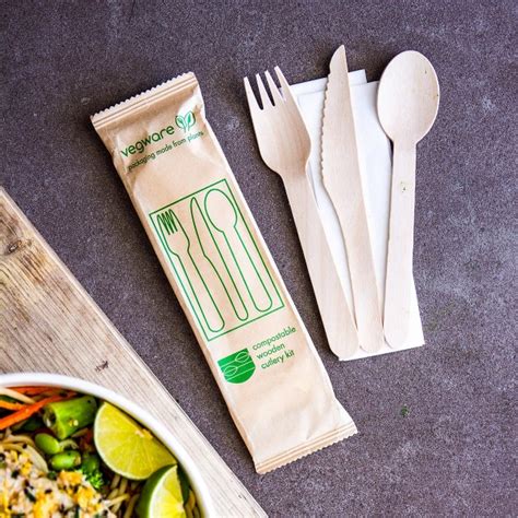 Vegware Compostable Wooden Cutlery Kit