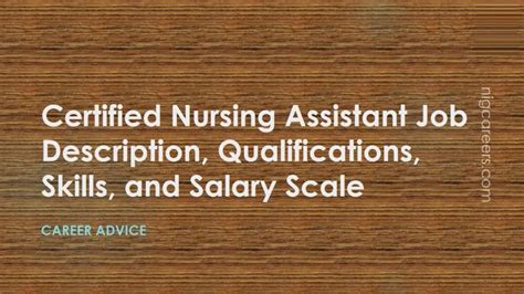 Certified Nursing Assistant Job Description Skills And Salary