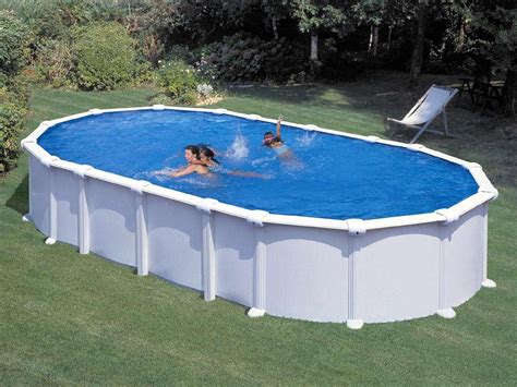 Piscine Acier Blanc Ha Ti Ovale X X M Gr