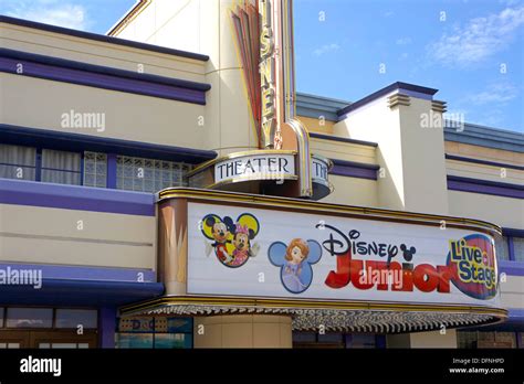 Disney Junior Live on Stage Theatre, Sign, Disneyland, Anaheim Stock ...