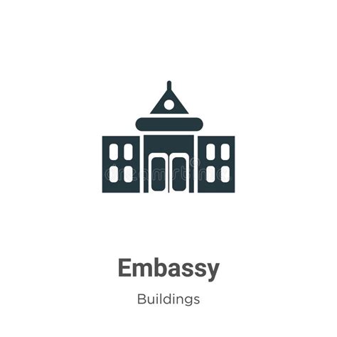 Embassy Icon Vector Sign And Symbol Isolated On White Background Embassy Logo Concept Stock