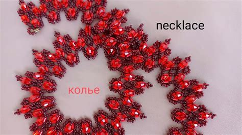 Beaded necklace. Колье из бисера, стекляруса, биконусов. Бисерная сетка ...