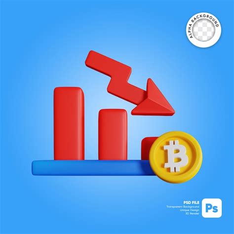 Premium Psd Bitcoin Bearish D Illustration