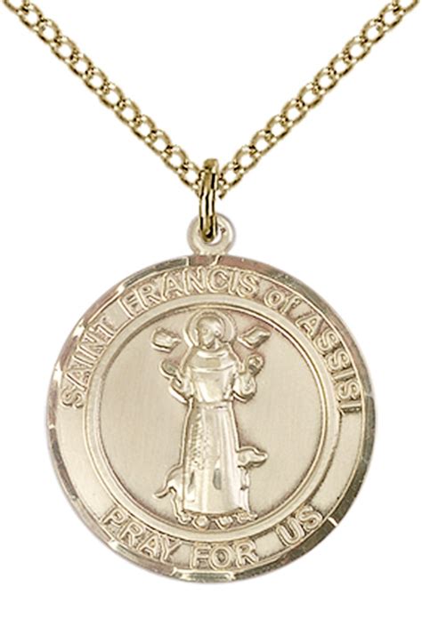 14kt Gold Filled St Francis Of Assisi Pendant With Chain 3 4 X 5 8 Ewtn Religious Catalogue