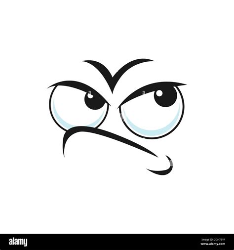 Suspicious Emoticon With Angry Face Isolated Icon Vector Distrustful