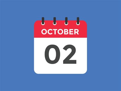 october 2 calendar reminder. 2nd october daily calendar icon template ...