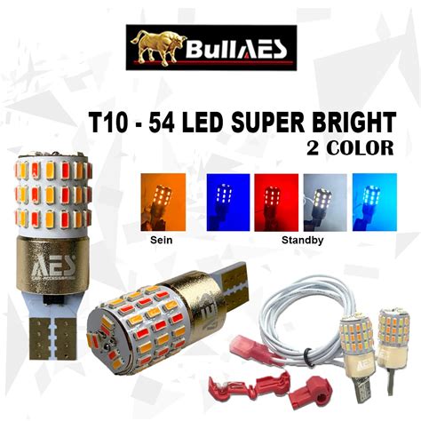 Jual T10 Dual Colour 54 LED Superbright Brand Bullaes Shopee Indonesia