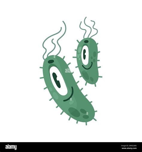 Cartoon Comic Germ Disease Microorganism Kawaii Microbe Pathogen