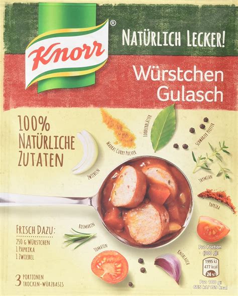 Knorr Natürlich Lecker Würstchen Gulasch 50 g Amazon de