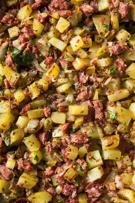 Savory Homemade Corned Beef Hash Stock Image Image Of Cooked