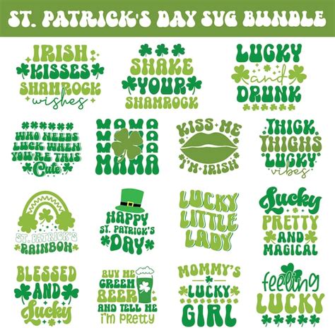 Retro St Patricks Day Svg Bundle St Patricks Day Svg Shamrock Svg