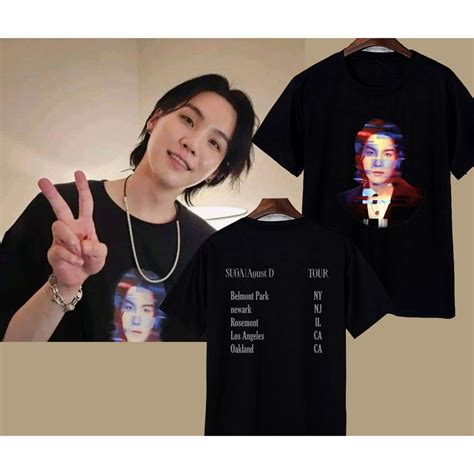 Jual Tshirt Kaos Suga Agust D Tour Hitam Shopee Indonesia