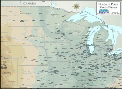 Maps Northern Plains States USA Region download