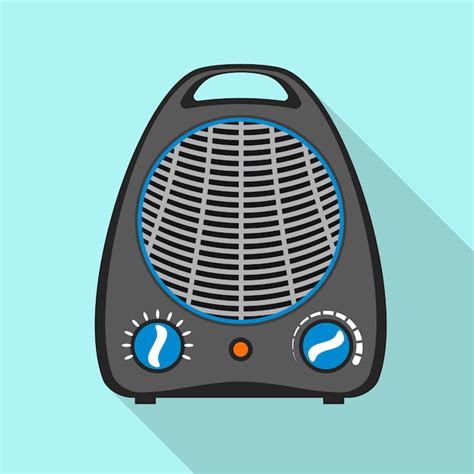 Premium Vector Black Fan Heater Icon Flat Illustration Of Black Fan