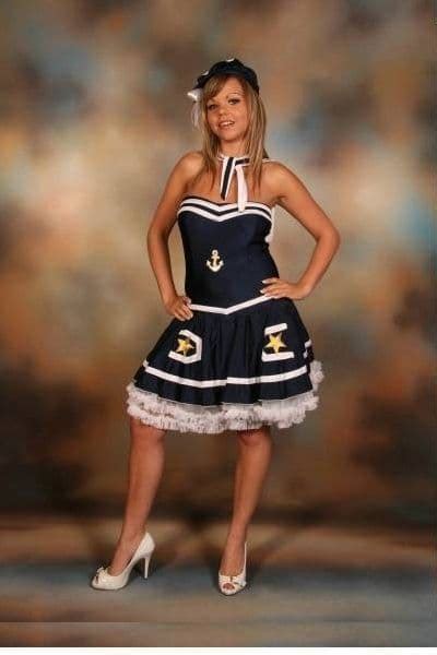 Ladies Flirty Navy Sailor Fancy Dress Costume Uk 8 12