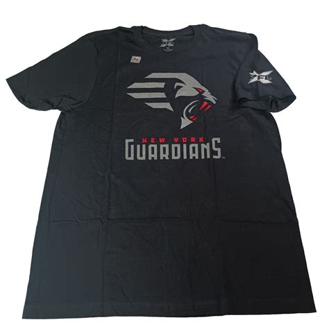 Xfl New York Guardians T Shirt Mens L Large Black 100 Cotton Short