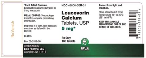 Leucovorin Tablets - FDA prescribing information, side effects and uses