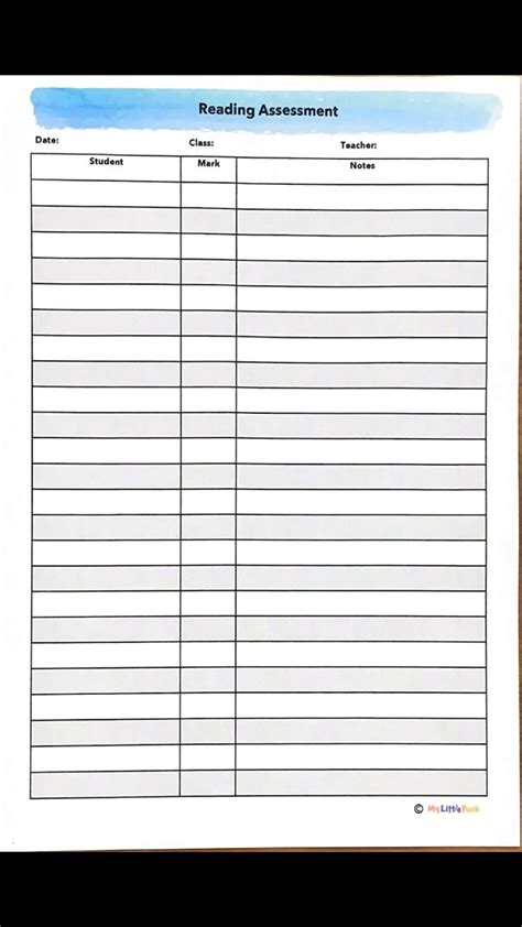 Teacher Assessment Record Templates Organized Teachers